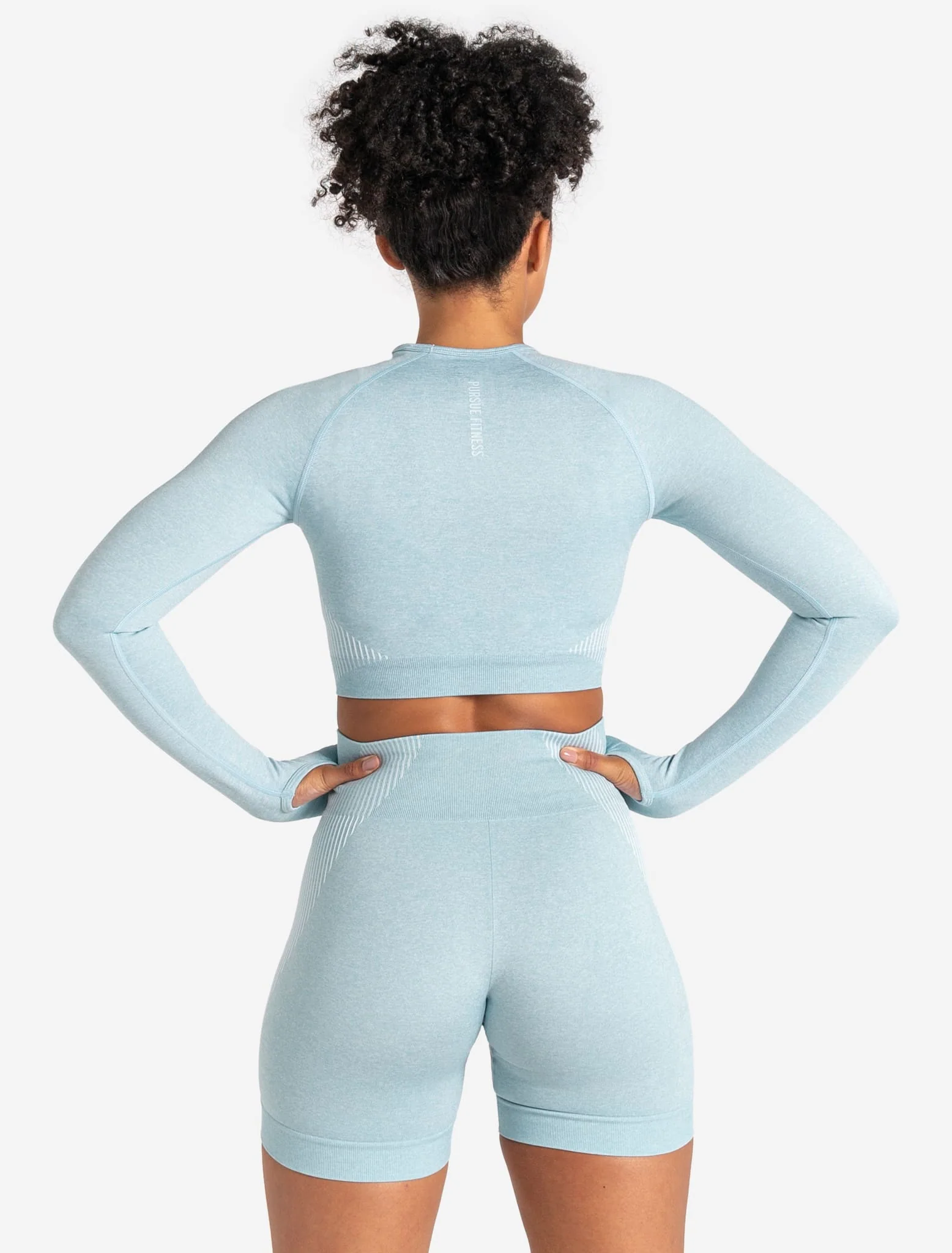 ADAPT 2.0 Seamless Crop Top - Sky Blue - Image 2