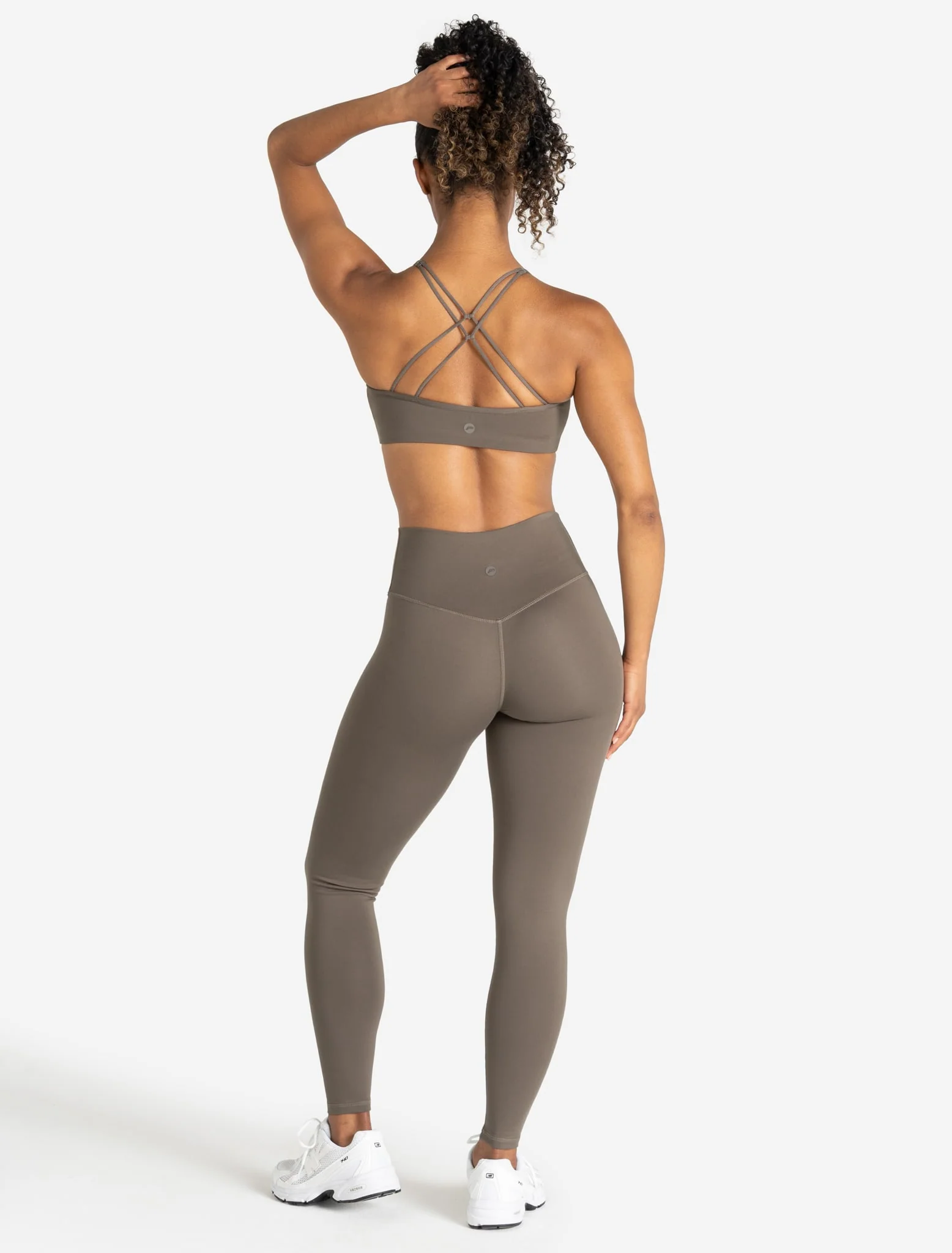Allure Cross Back Sports Bra - Taupe - Image 4