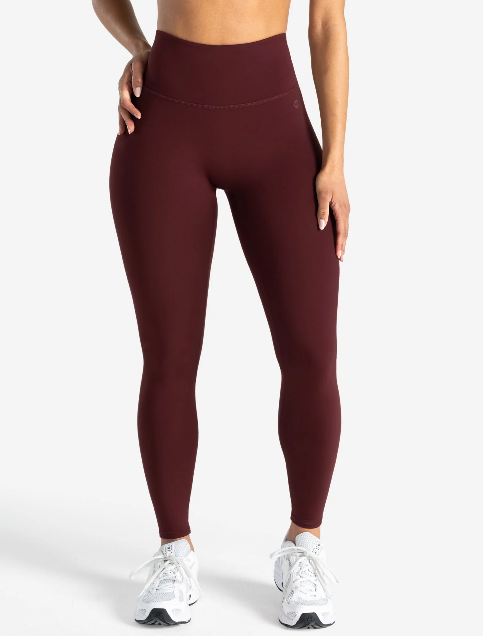 Allure Dipped Waist Leggings - Dark Burgundy - Image 2