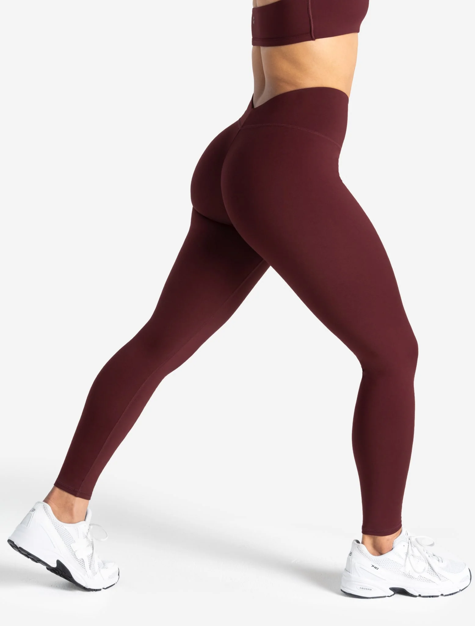 Allure Dipped Waist Leggings - Dark Burgundy - Image 5
