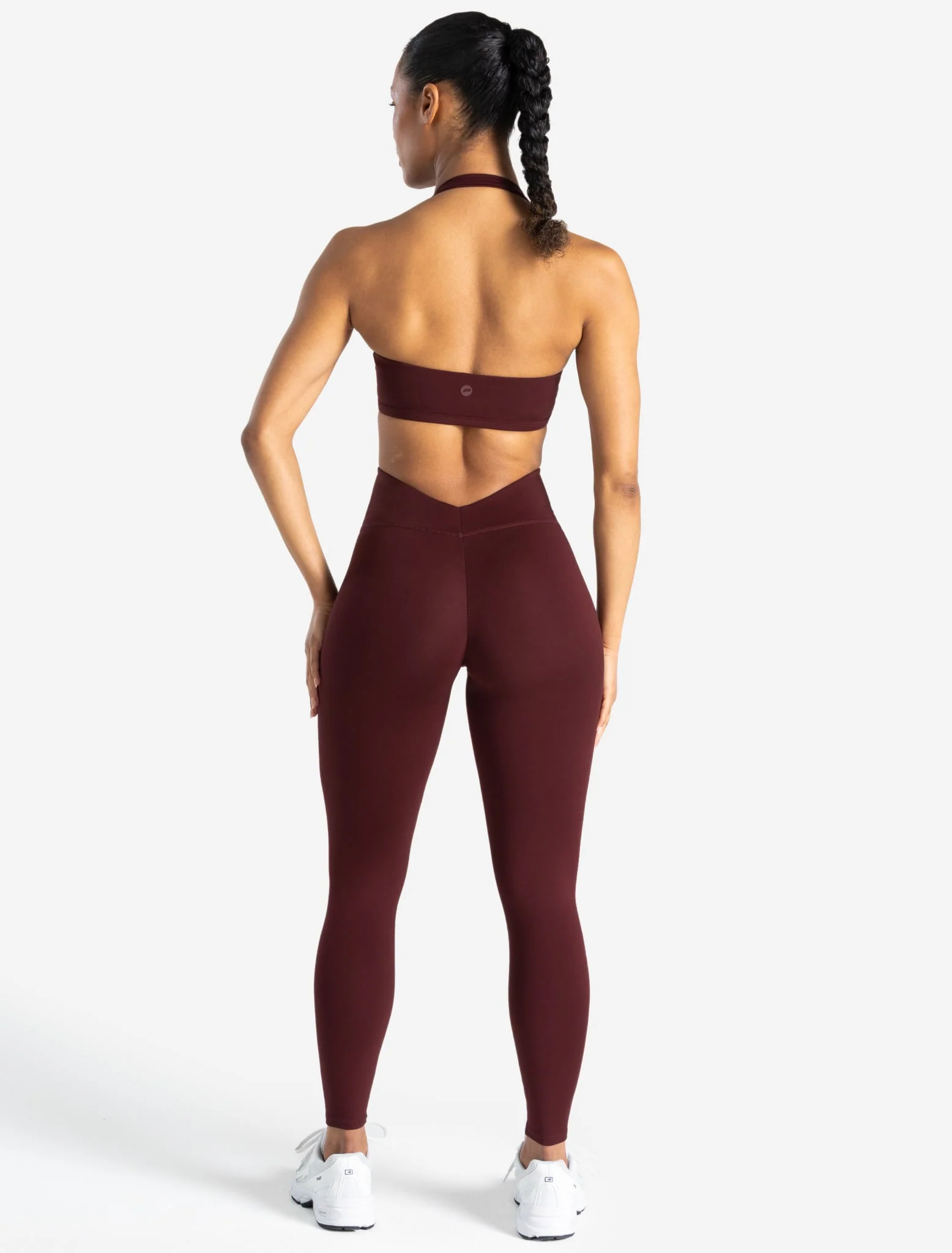 Allure Dipped Waist Leggings - Dark Burgundy - Image 6