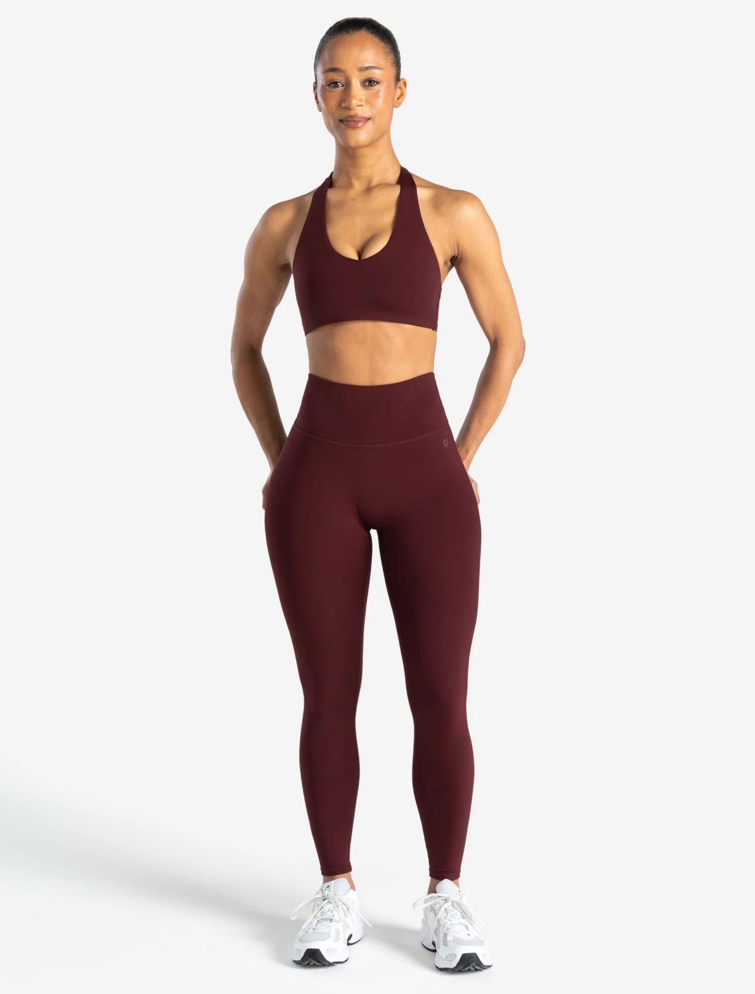 Allure Dipped Waist Leggings - Dark Burgundy - Image 7