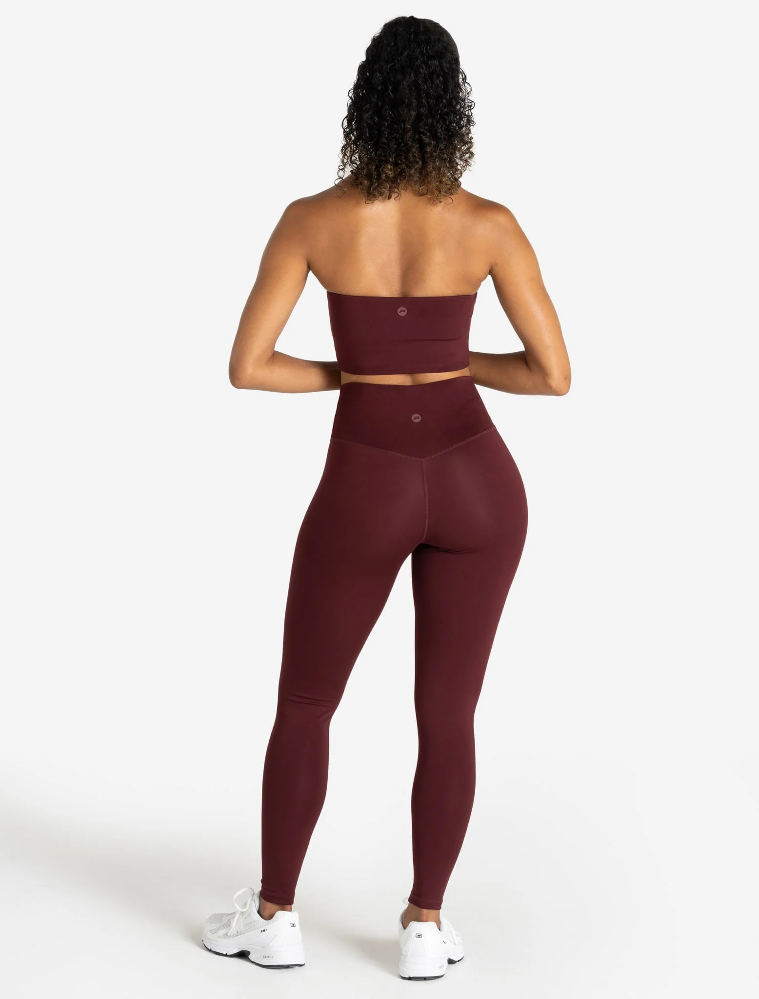Allure Halter Built-in Bra Crop Top - Dark Burgundy - Image 4