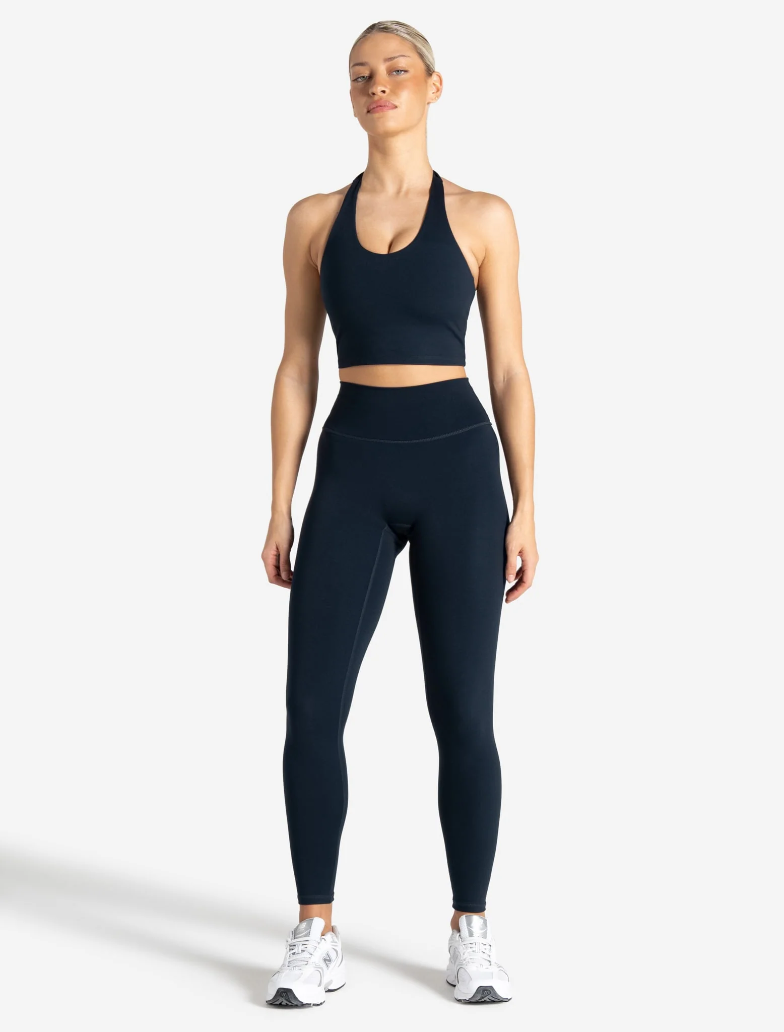 Allure Halter Built-in Bra Crop Top - Dark Navy - Image 5