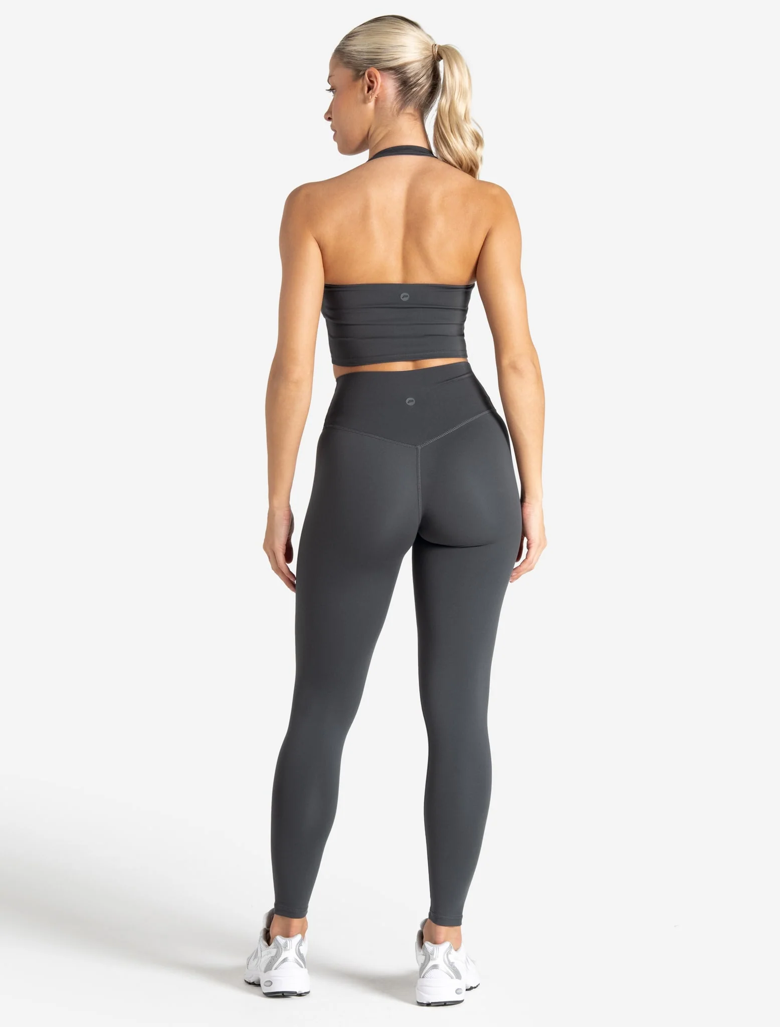 Allure Halter Built-in Bra Crop Top - Storm Grey - Image 4