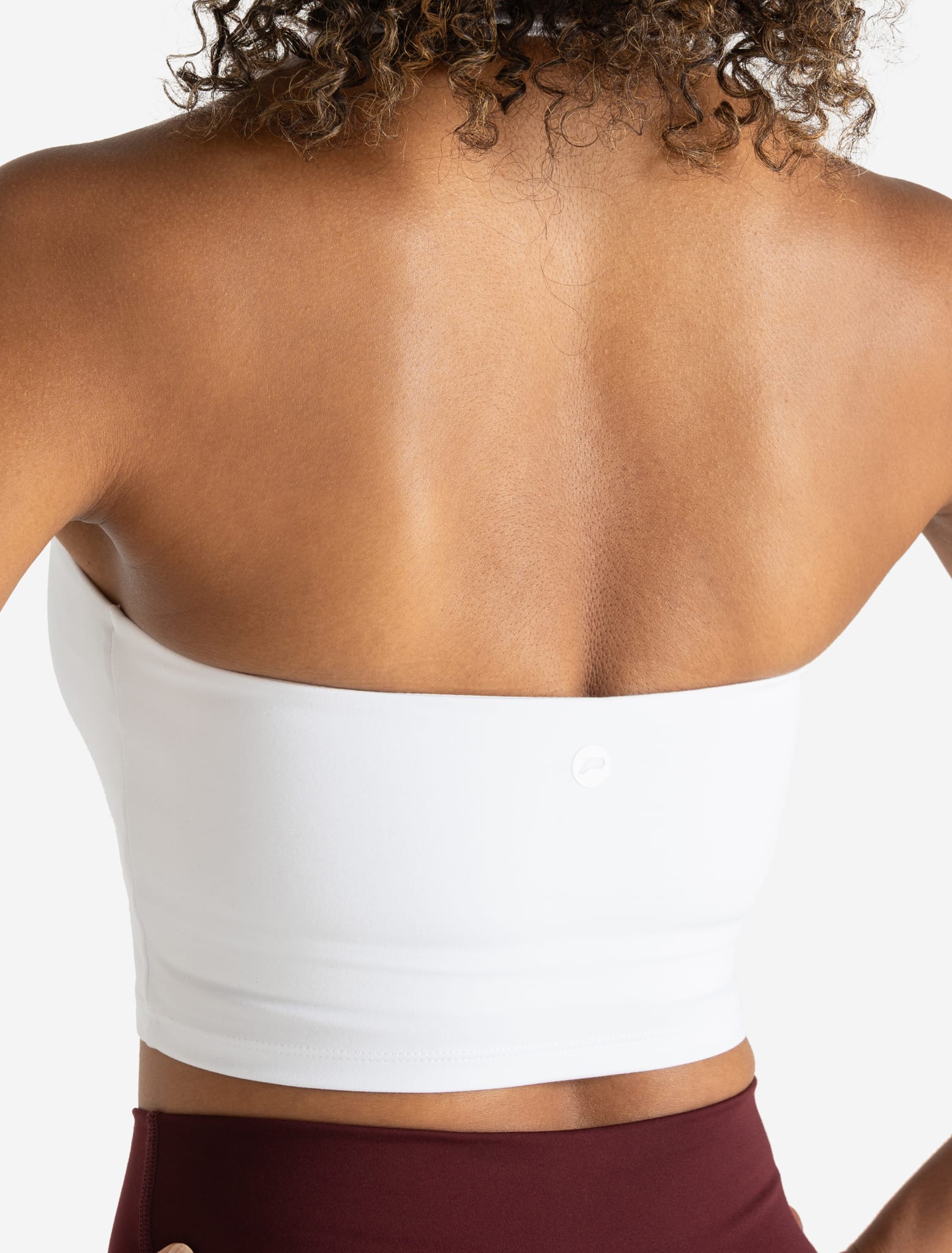 Allure Halter Built-in Bra Crop Top - White - Image 6