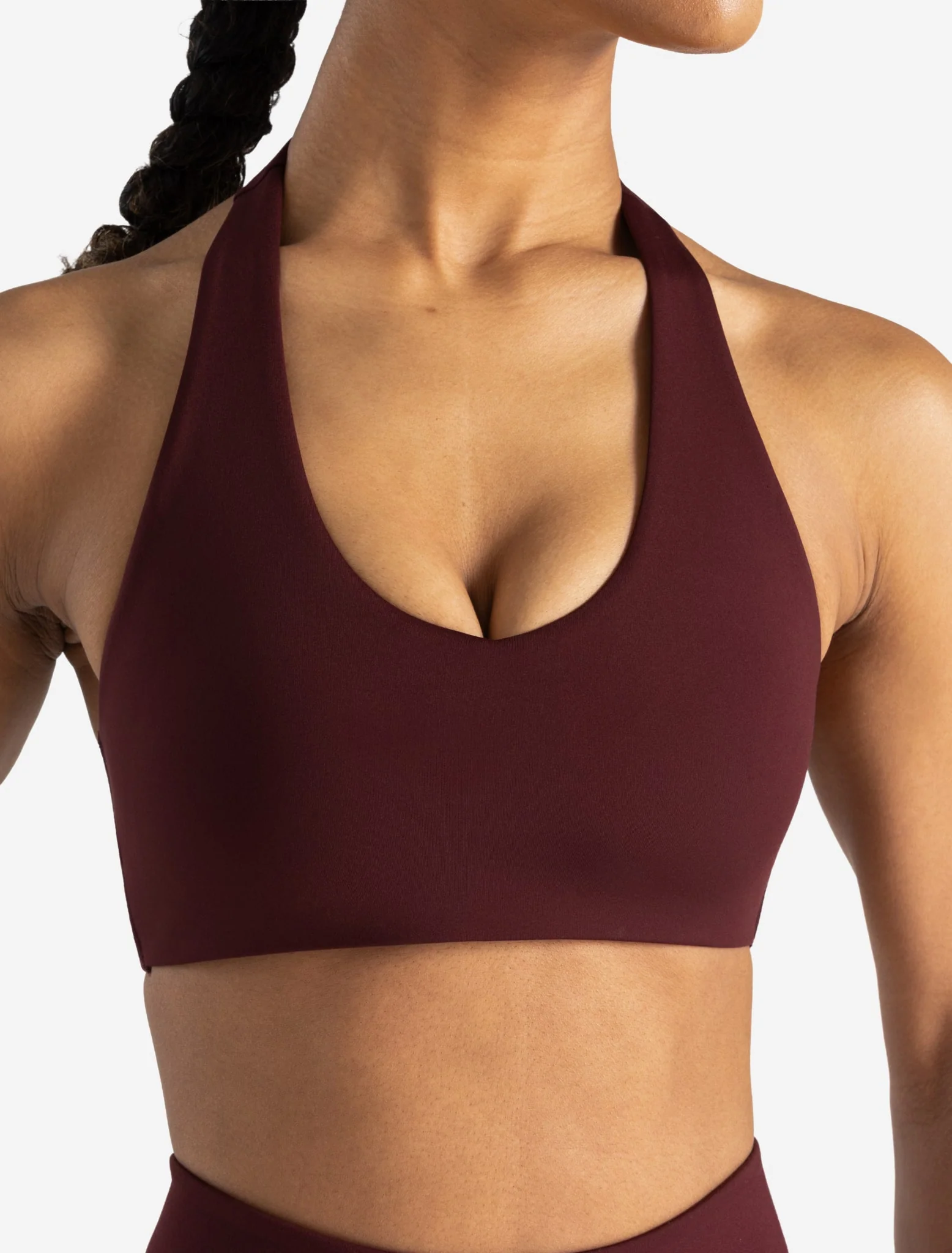 Allure Halter Sports Bra - Dark Burgundy - Image 3