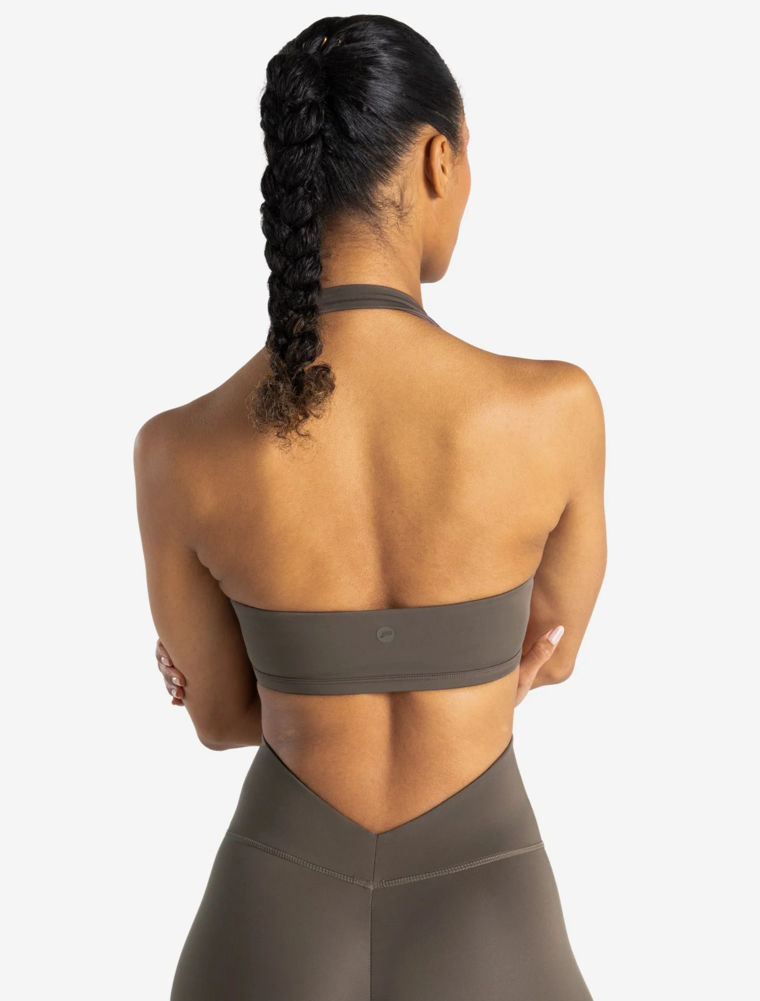 Allure Halter Sports Bra - Taupe - Image 2
