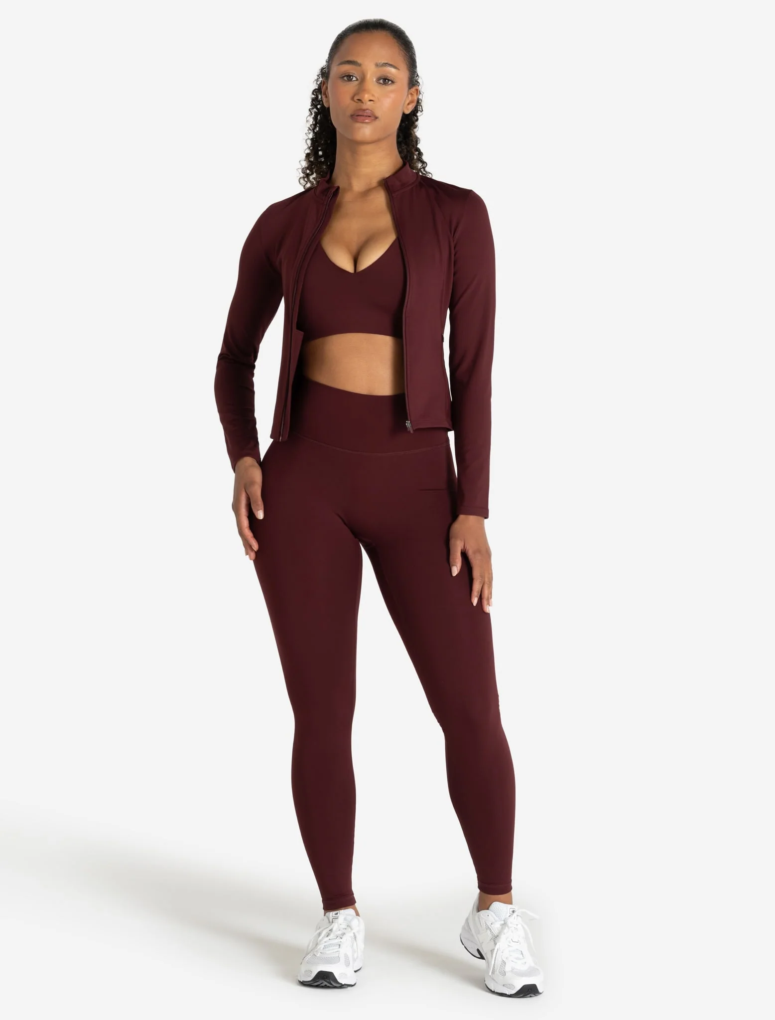 Allure Zip Jacket - Dark Burgundy - Image 3