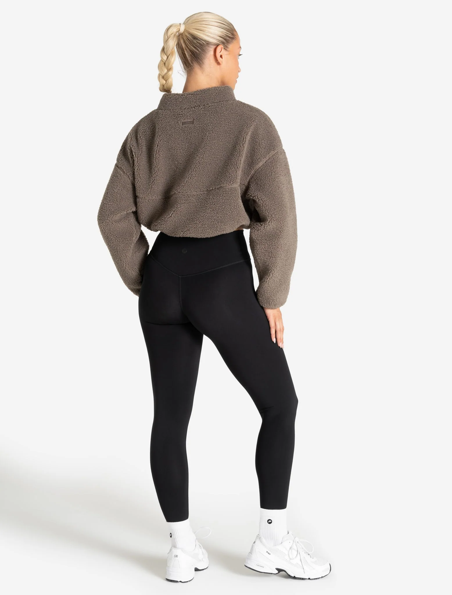 Borg Fleece Crop Jacket - Mole - Image 6