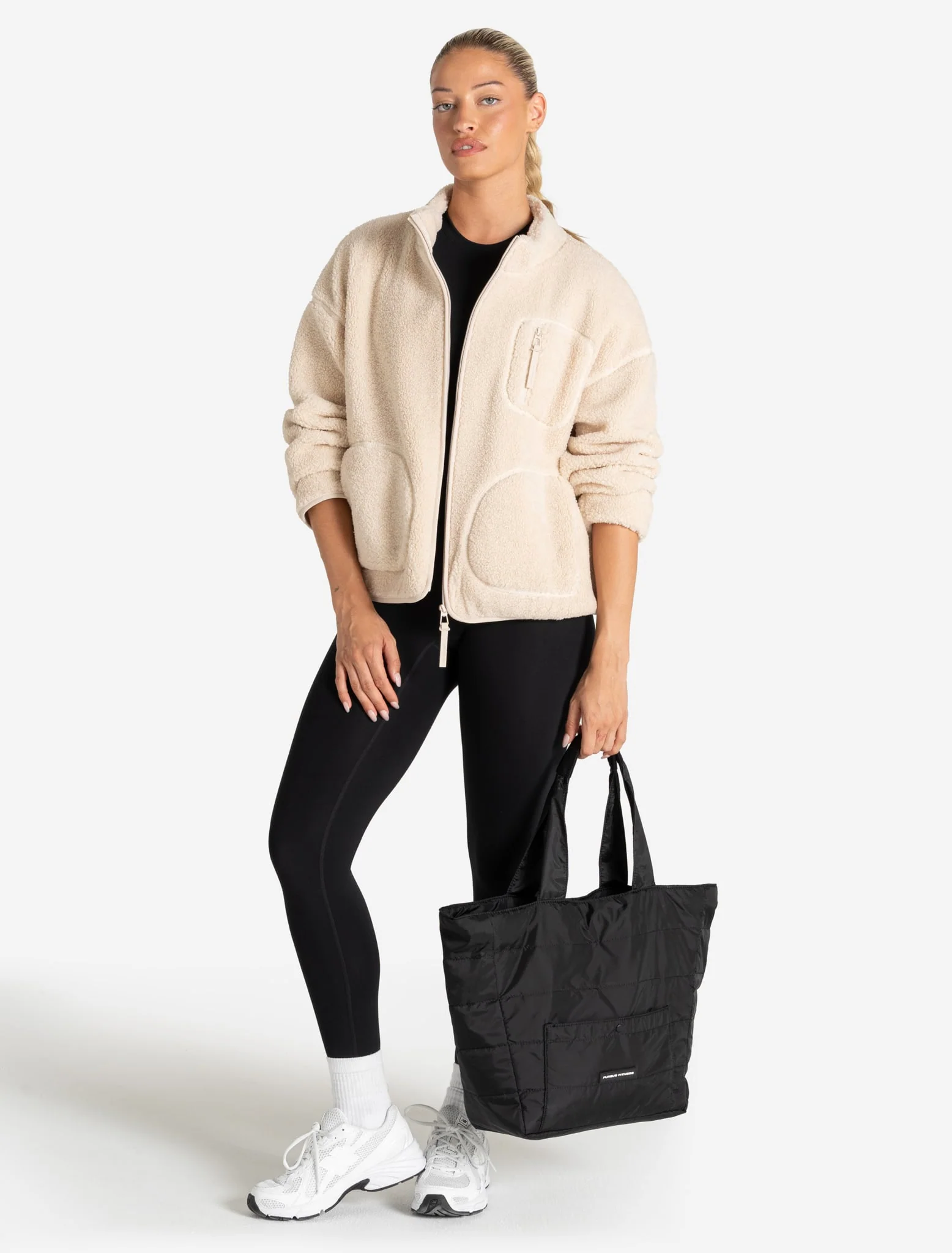 Borg Fleece Jacket - Cream - Image 3