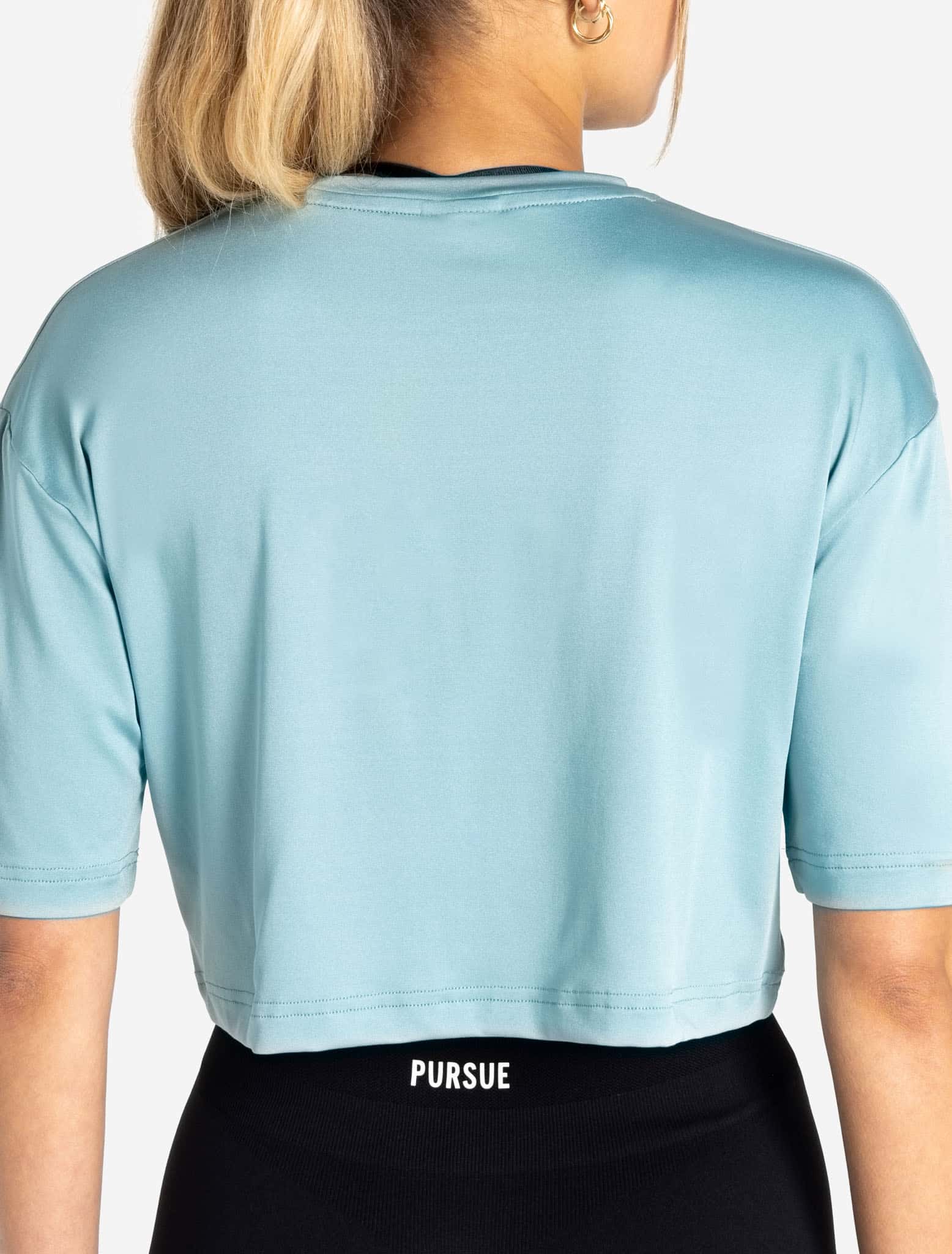 BreathEasy Crop T-Shirt - Dusky Blue - Image 4