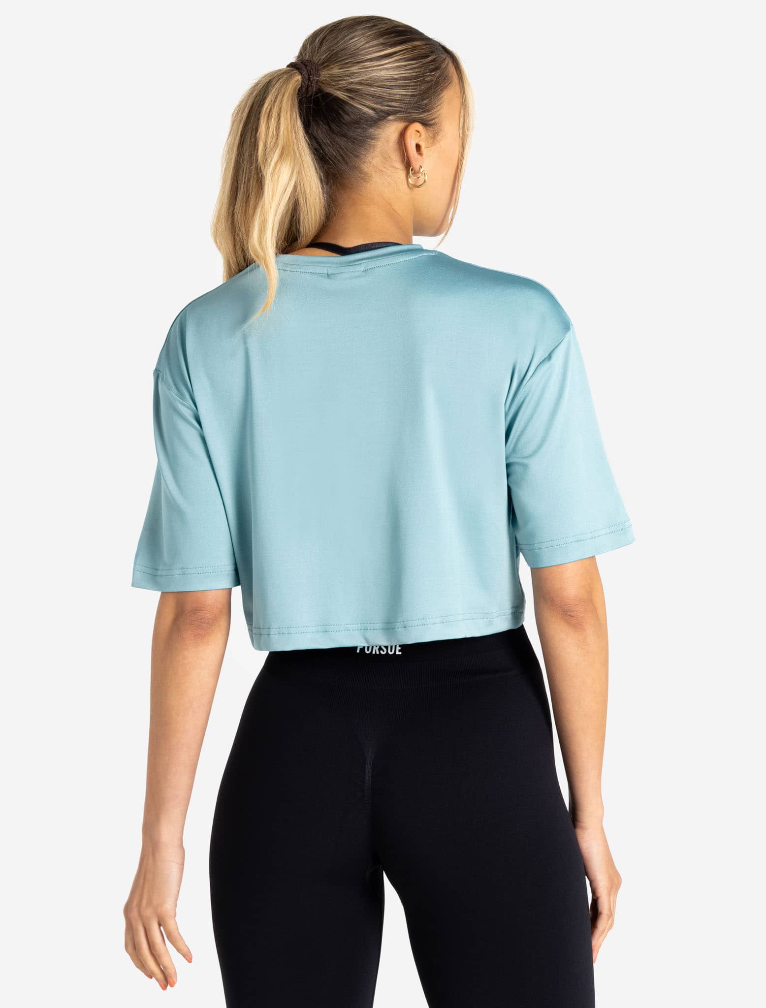 BreathEasy Crop T-Shirt - Dusky Blue - Image 6