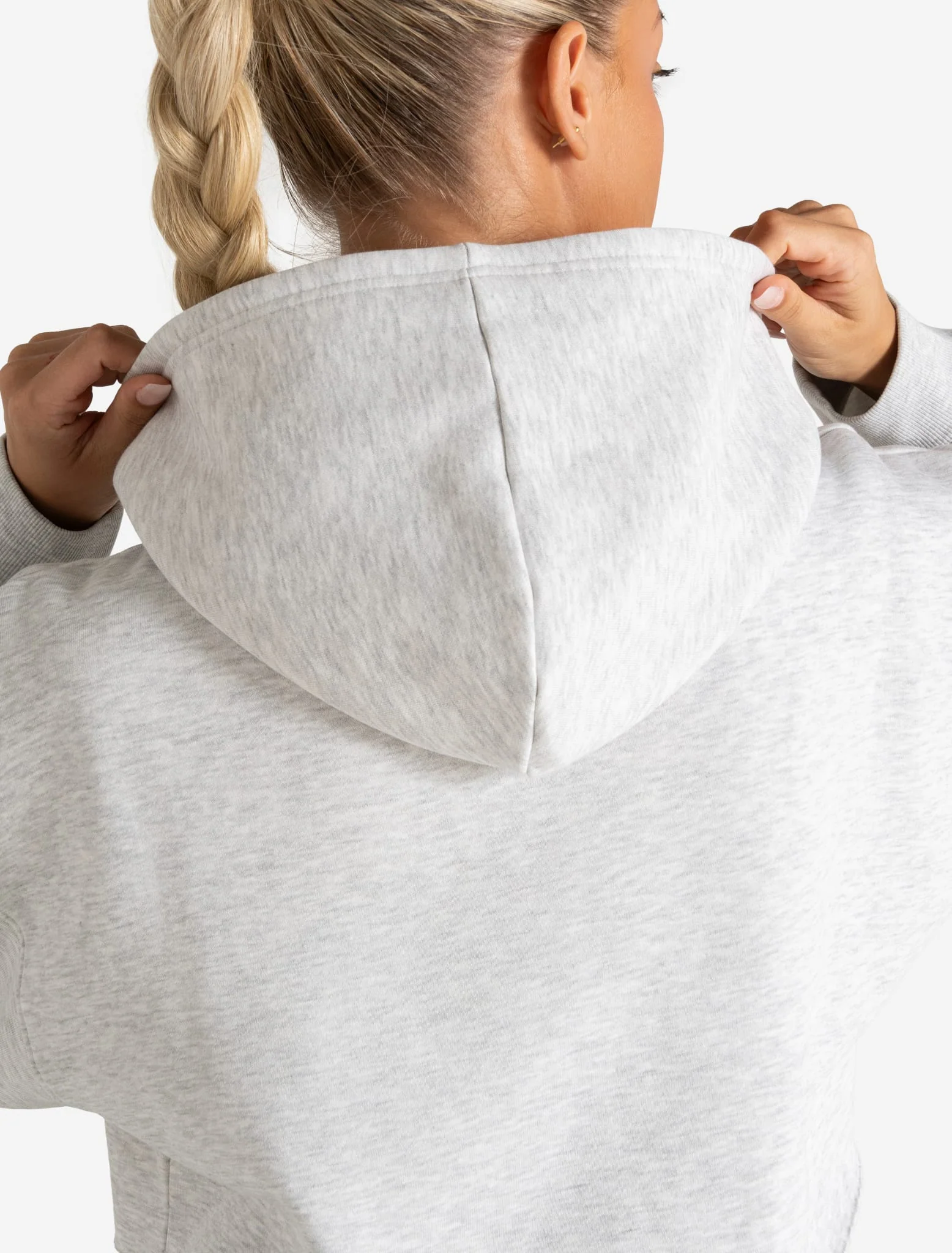 Core Crop Hoodie - Grey Marl - Image 6