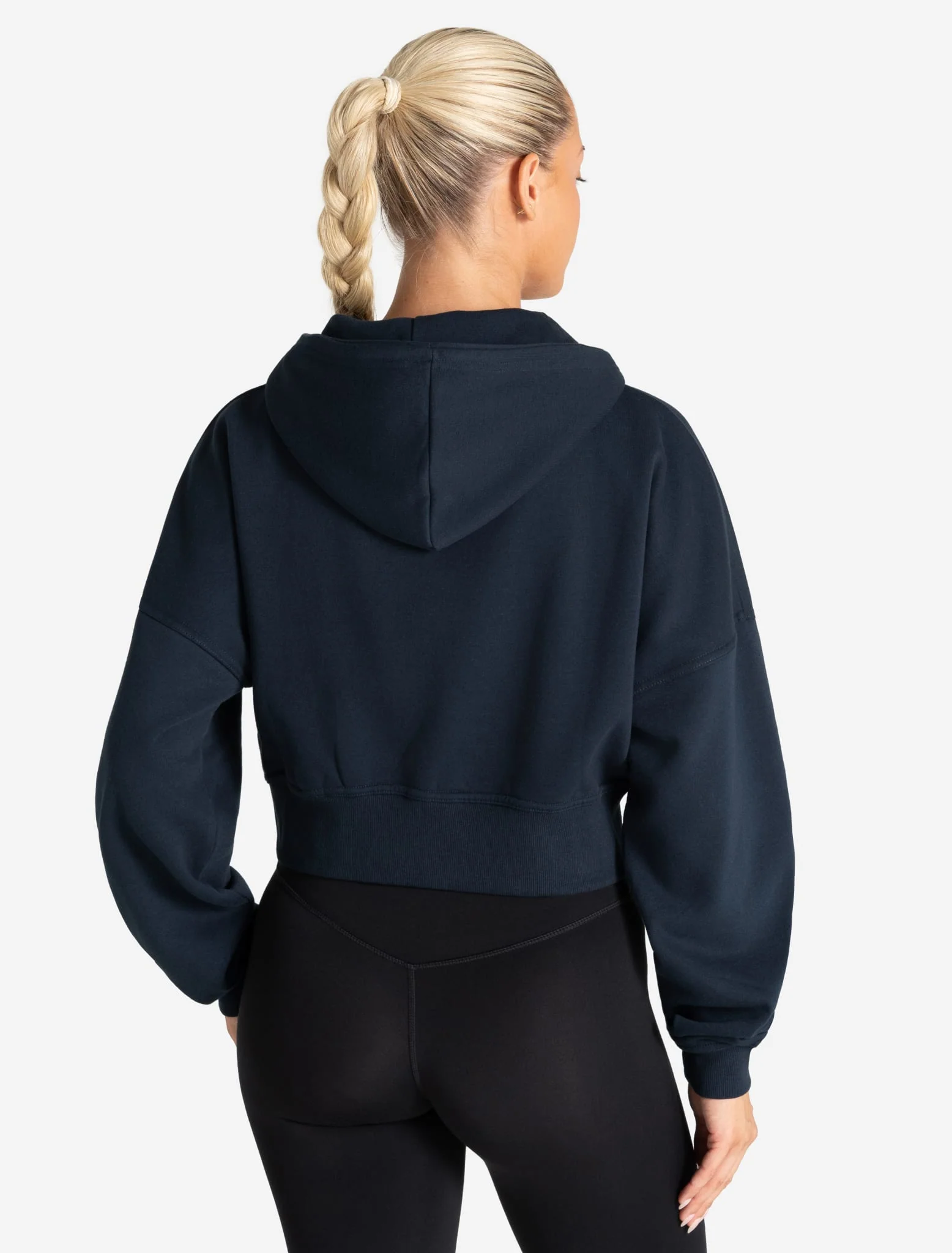 Core Crop Zip Hoodie - Navy - Image 2