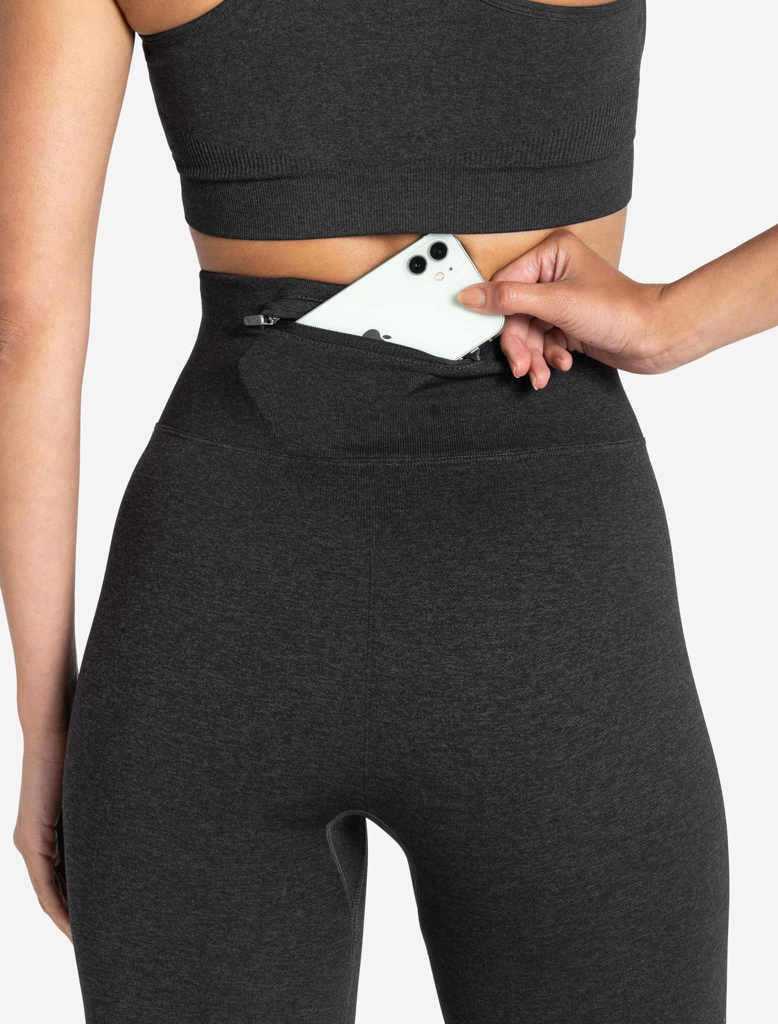 Core Seamless Pocket Leggings - Black Marl - Image 6
