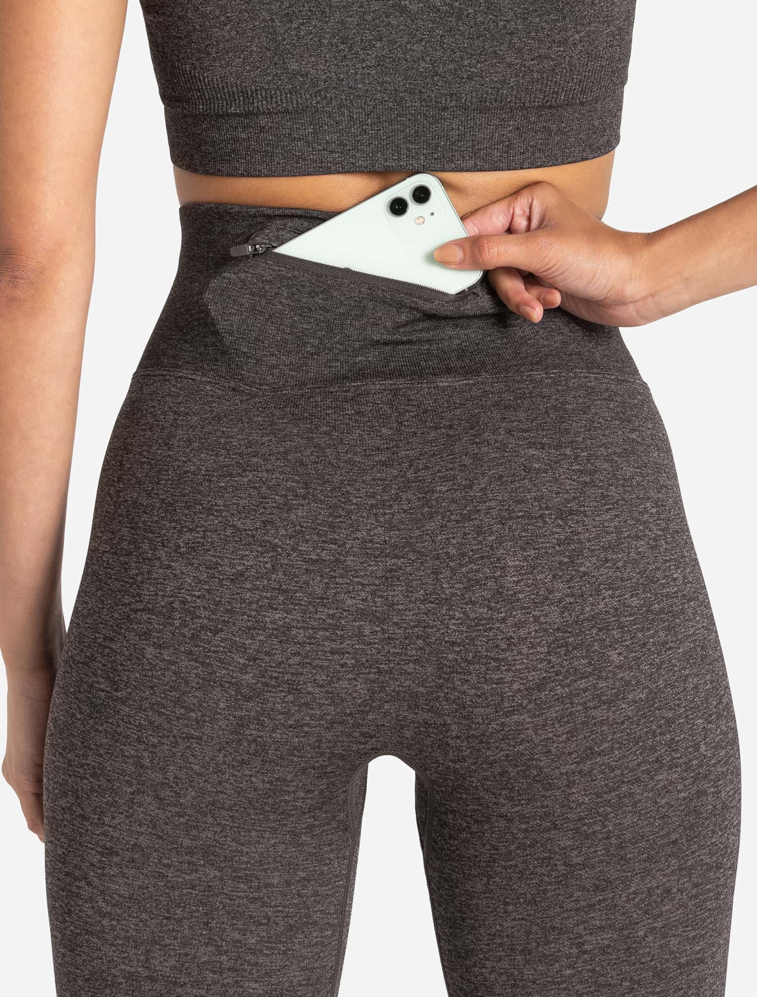 Core Seamless Pocket Leggings - Brown Marl - Image 4