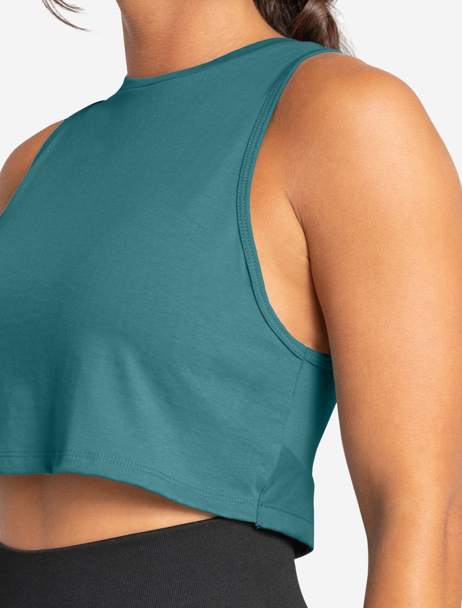 Knot Back Crop Tank - Moonstone Blue - Image 3