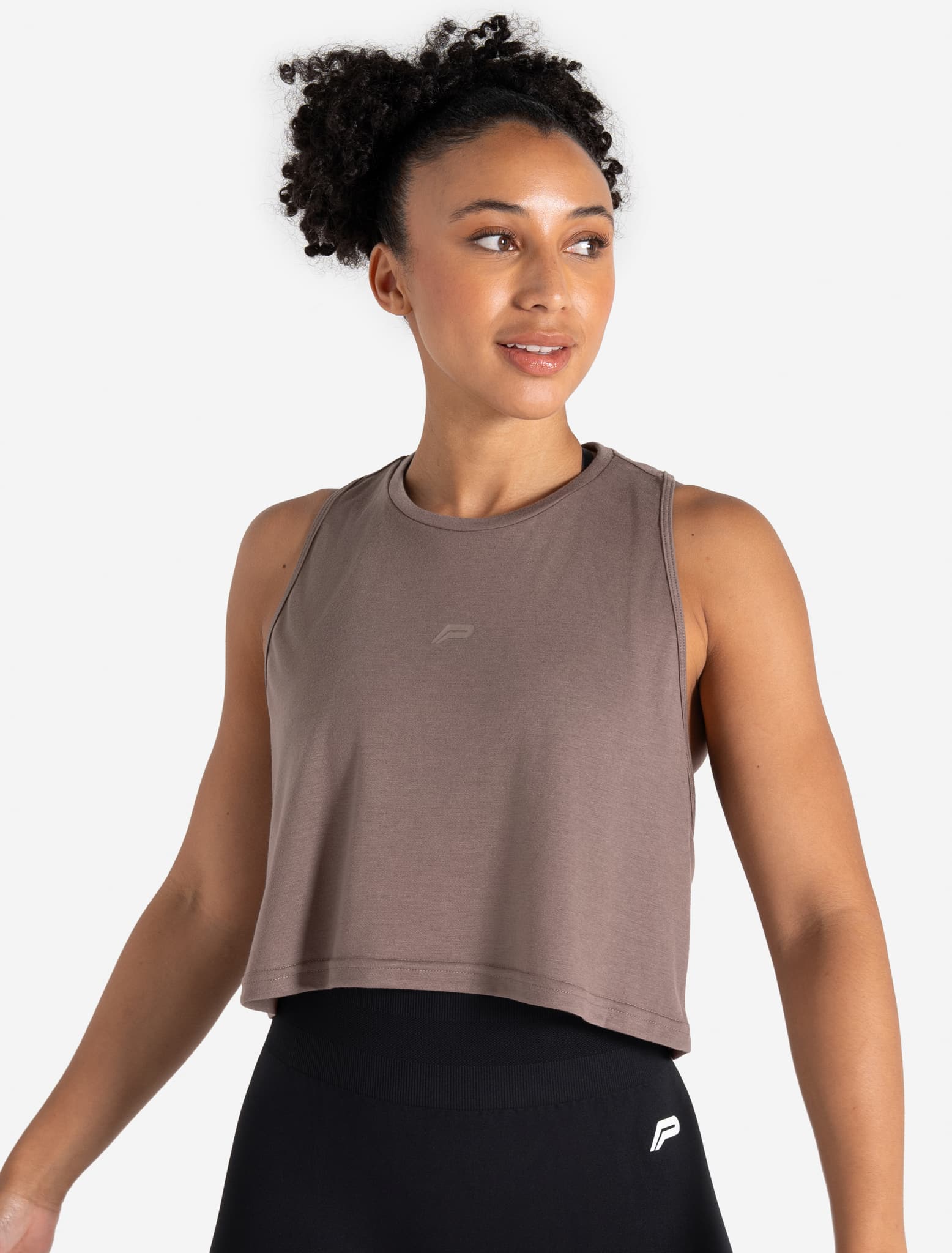 Lightweight Crop Gym Tank - Neutral Brown - Image 4