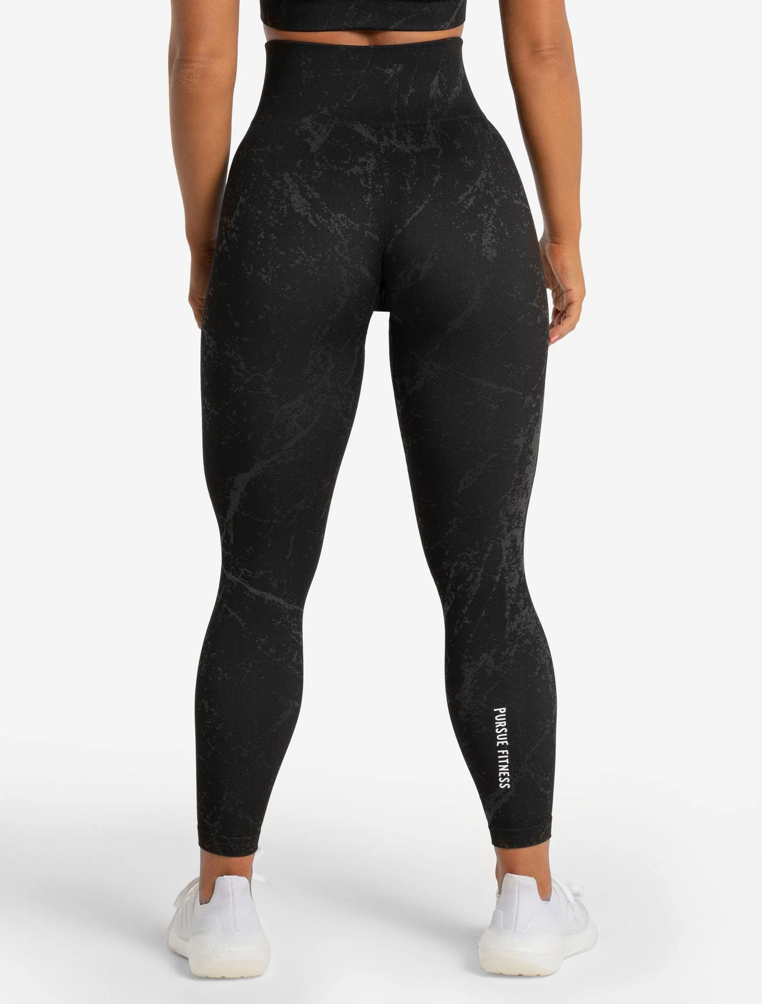 Marble Seamless Leggings - Black - Image 4