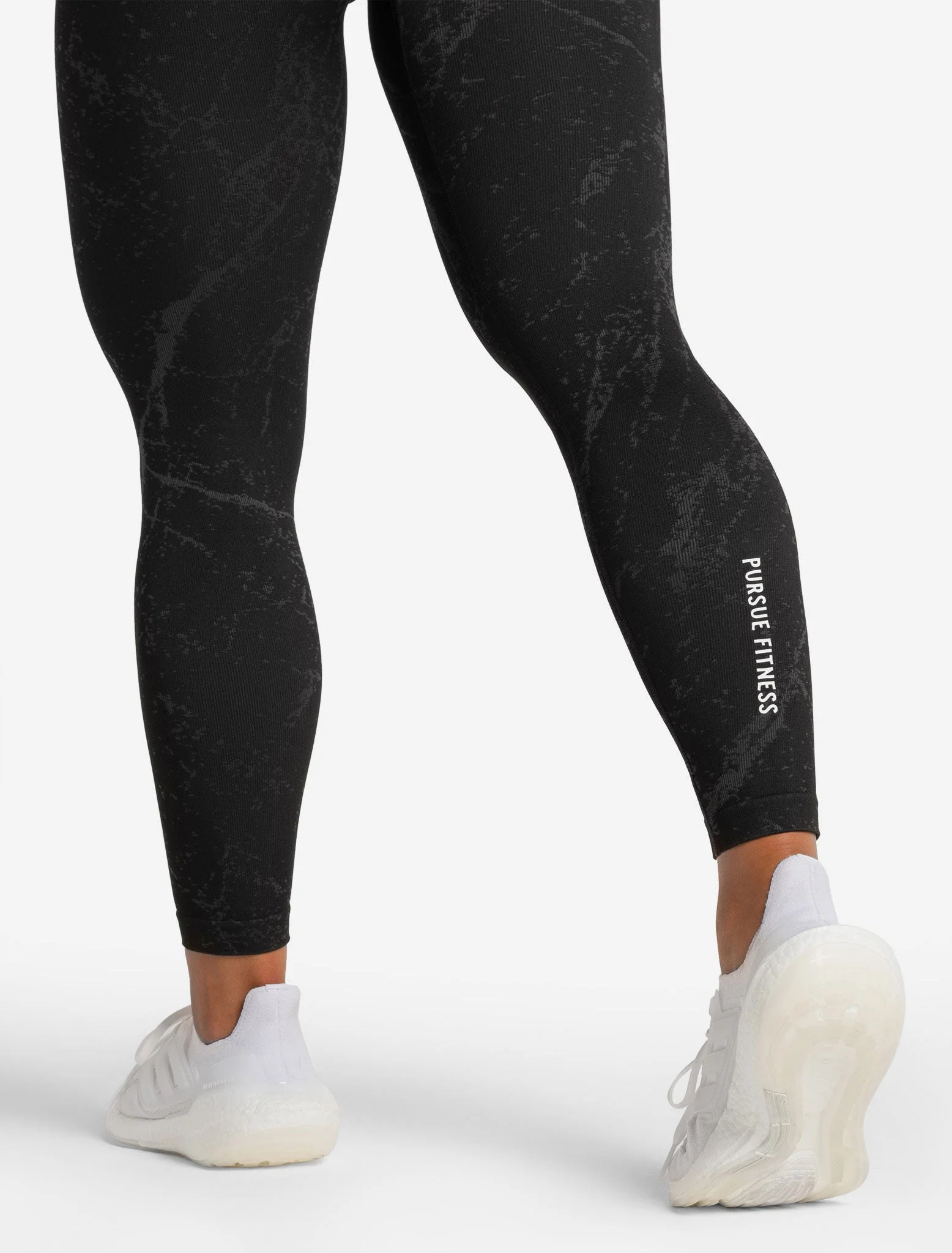 Marble Seamless Leggings - Black - Image 5