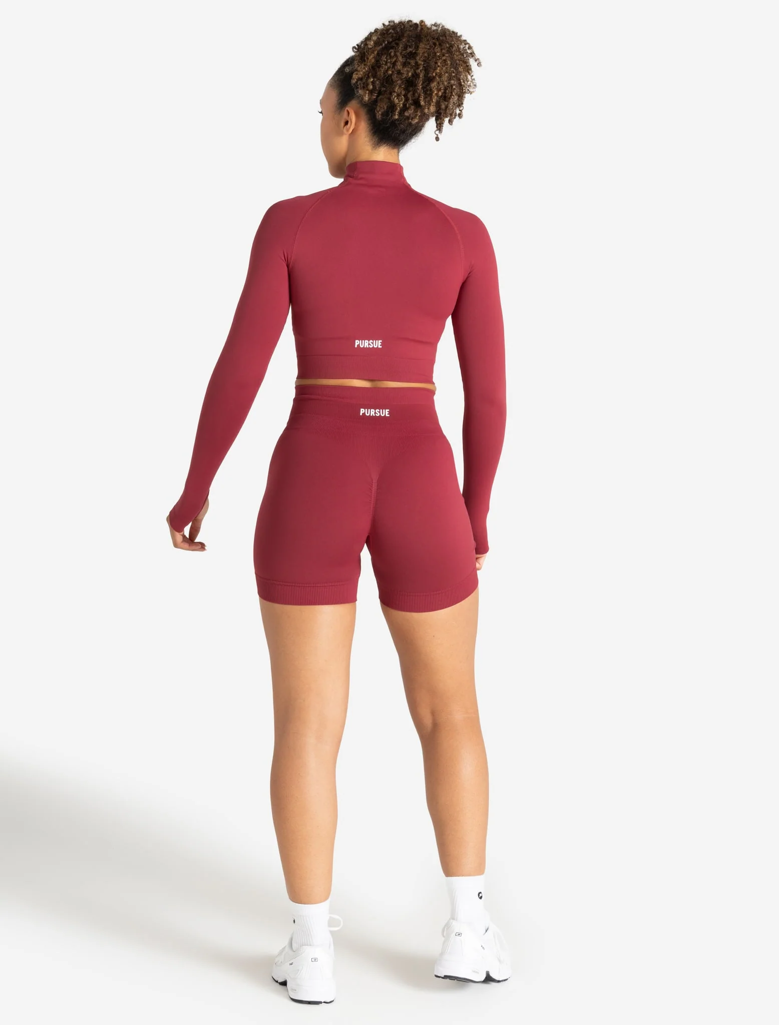 Scrunch Seamless Crop 1/2 Zip - Raspberry - Image 6