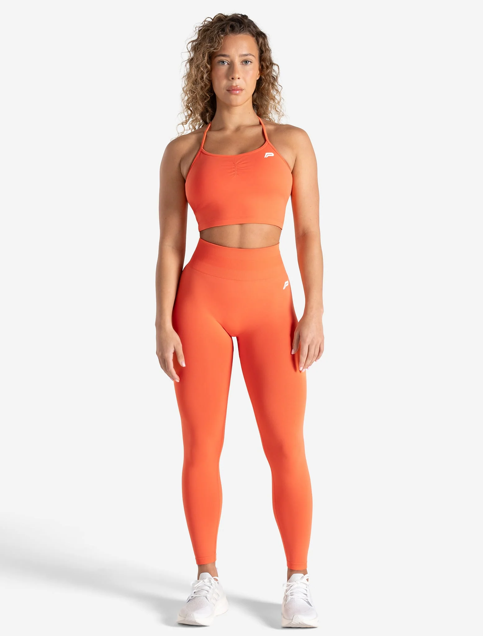Scrunch Seamless Built-in Bra Tank - Bright Coral - Image 5