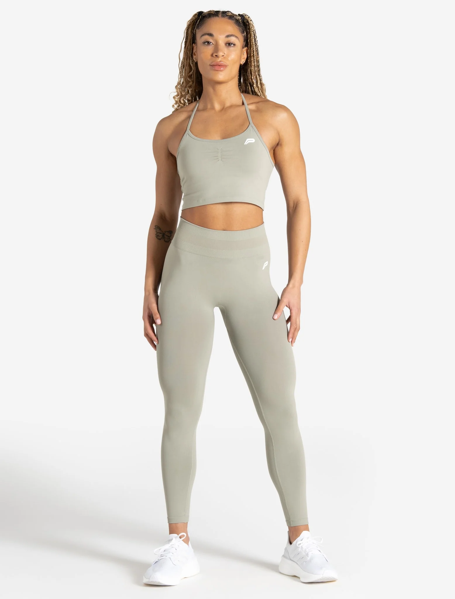 Scrunch Seamless Built-in Bra Tank - Sage - Image 5