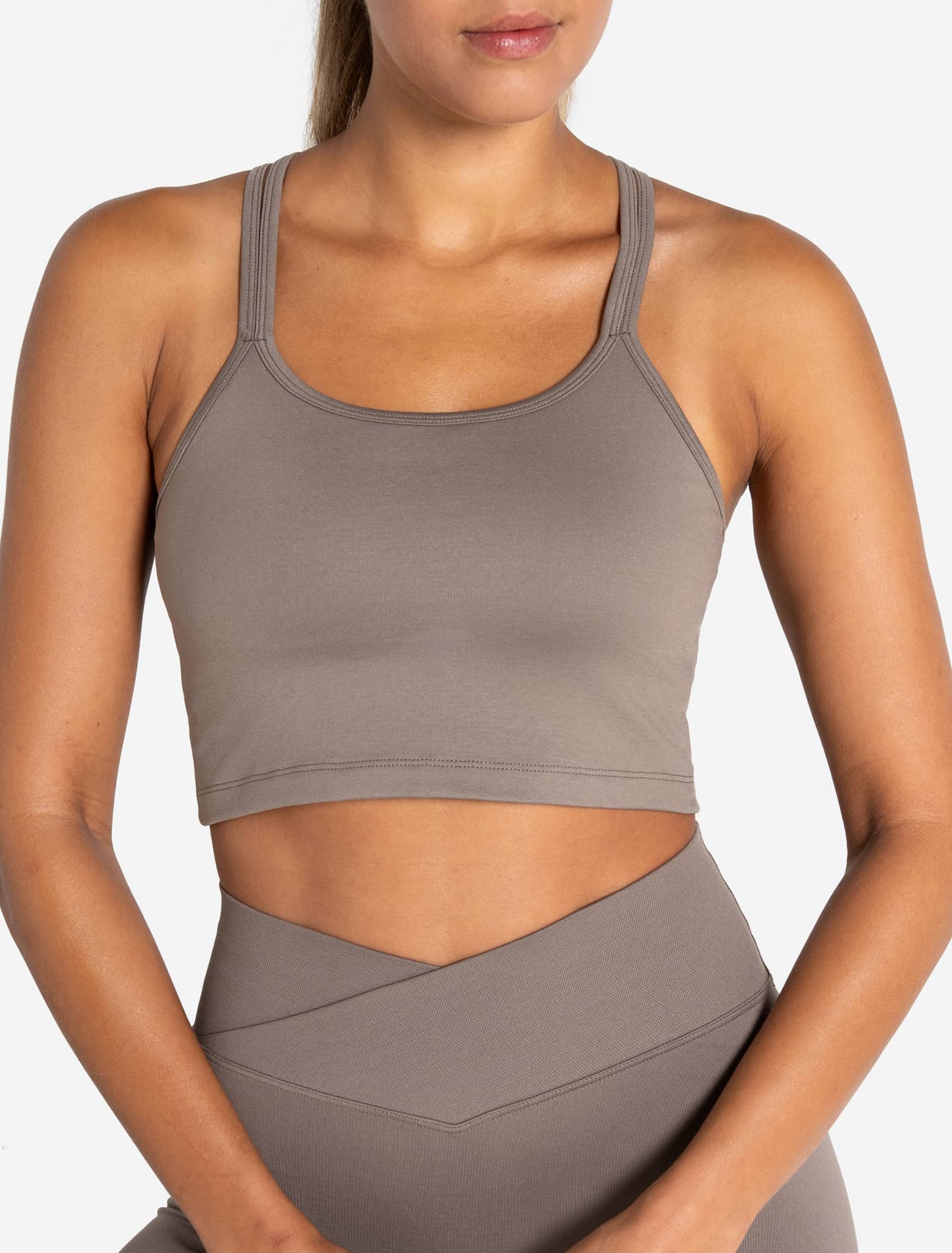 Sculpt Seamless Built-In Bra Tank - Taupe - Image 5