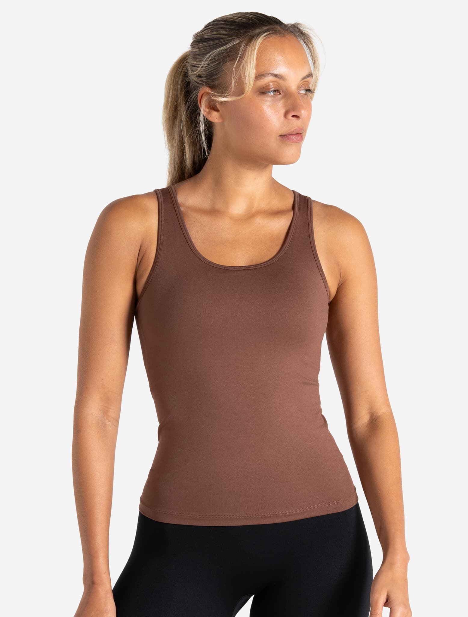 Sculpt Seamless Built-In Bra Vest - Cocoa Brown - Image 4