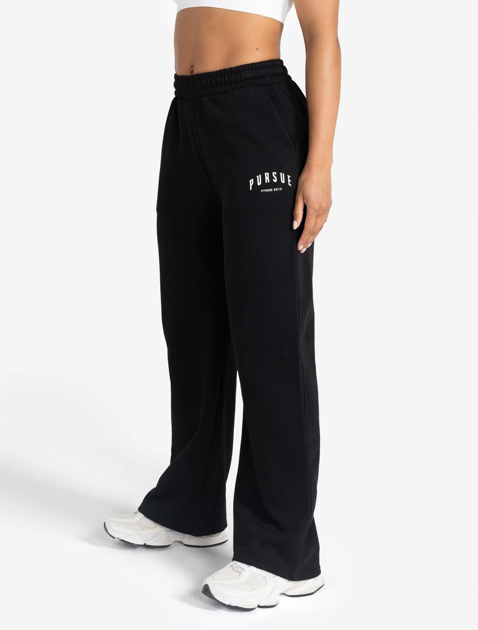 Varsity Wide Leg Joggers - Black - Image 7